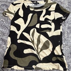Sanctuary Black and Cream Camouflage Short Sleeve Tee
